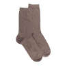 Chaussettes femme fines en coton égyptien - Marron Grive