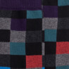 Chaussettes homme échiquier en coton - Noir & Violet | Doré Doré