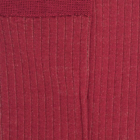 Chaussettes côtelé bicolores homme en laine et coton doux - Rouge pommard & Beige Sable | Doré Doré