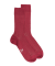Chaussettes côtelé bicolores homme en laine et coton doux - Rouge pommard & Beige Sable