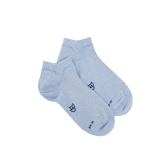 Socquettes enfant en coton avec effet brillant - Bleu Vague | Doré Doré