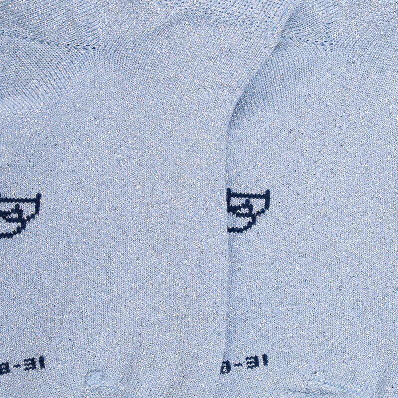 Socquettes enfant en coton avec effet brillant - Bleu Vague | Doré Doré