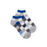 Socquettes enfant à carreaux en coton - Gris Rocheux & Bleu