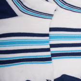 Chaussons courtes pour enfants en fil d'Ecosse à rayures colorées - Blanc | Doré Doré