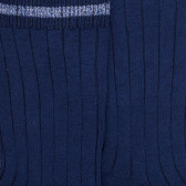 Chaussettes pour enfants en fil d'Ecosse uni et côtelé - Bleu Voilier | Doré Doré