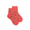 Socquettes pour enfants en fil d'Ecosse à motifs floraux - Saumon | Doré Doré
