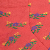 Socquettes pour enfants en fil d'Ecosse à motifs floraux - Saumon | Doré Doré