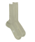 Chaussettes homme à côtes sans bord élastique en fil d'Écosse - Vert Sauge