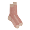 Chaussettes homme à côtes bicolores en fil d'Écosse - Beige Grège