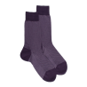 Chaussettes homme en fil d'Écosse renforcé à motifs caviar - Violet mûrier & Violet Corolle | Doré Doré