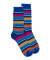 Chaussettes homme à rayures en fil d'Écosse - Bleu France & Rose Flamboyant