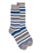 Chaussettes homme à rayures en fil d'Écosse - Gris Métal & Bleu