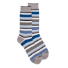 Chaussettes homme à rayures en fil d'Écosse - Gris Métal & Bleu
