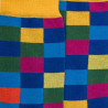 Chaussettes homme échiquier en coton - Bleu & Jaune Moutarde | Doré Doré