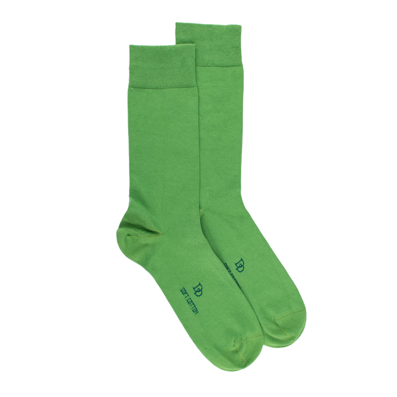 Chaussettes homme fines en coton égyptien - Avocat | Doré Doré