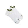 Chaussons en coton uni pour femmes avec bordures contrastées - Blanc & Vert Campagne