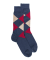 Chaussettes homme en coton à motifs intarsia - Bleu Facteur