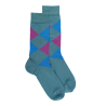 Chaussettes homme en coton à motifs intarsia - Vert Plantain