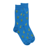 Chaussettes pour hommes en fil d'Ecosse à motifs de cactus - Bleu Bassin