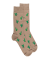 Chaussettes pour hommes en fil d'Ecosse à motifs de cactus - Beige Sable