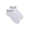 Chaussons en coton éponge uni pour femmes, avec rayures et logo brillant - Blanc | Doré Doré