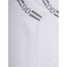 Chaussons en coton éponge uni pour femmes, avec rayures et logo brillant - Blanc | Doré Doré