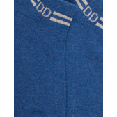 Chaussons en coton éponge uni pour femmes, avec rayures et logo brillant - Bleu jean clair | Doré Doré