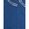 Chaussons en coton éponge uni pour femmes, avec rayures et logo brillant - Bleu jean clair | Doré Doré
