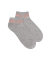 Chaussons en coton éponge uni pour femmes, avec rayures et logo brillant - Gris vapeur