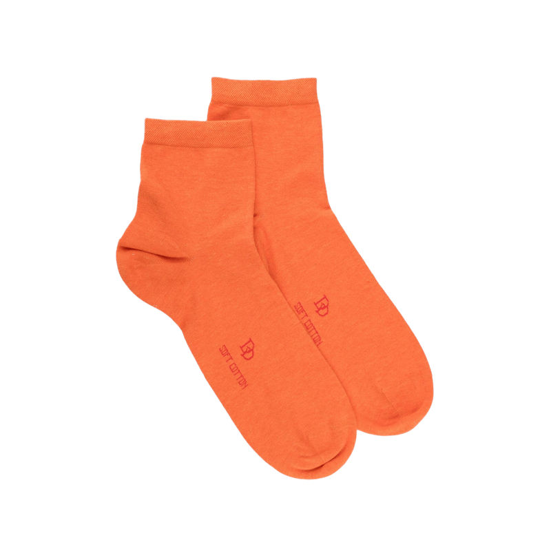 Socquettes en coton uni pour hommes - Oranger | Doré Doré