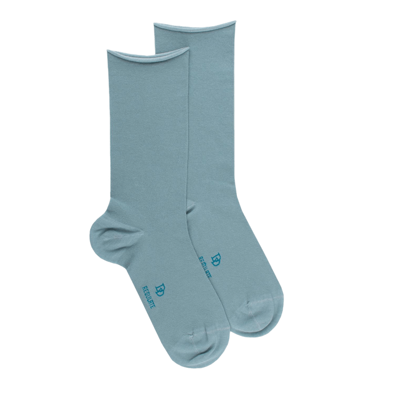 Chaussettes courtes TENCEL™ Lyocell unies pour femmes - Vert Plantain | Doré Doré