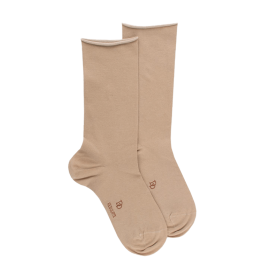 Chaussettes courtes TENCEL™ Lyocell unies pour femmes - Sable | Doré Doré