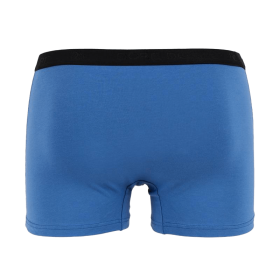 Boxer pour homme en coton stretch uni avec bande élastique siglée - Bleu Macadam | Doré Doré
