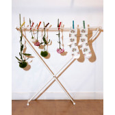 Chaussettes pour femmes en fil d'Ecosse à motifs floraux - Blanc Givre | Doré Doré