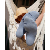 Socquettes enfant en coton avec effet brillant - Bleu Vague | Doré Doré