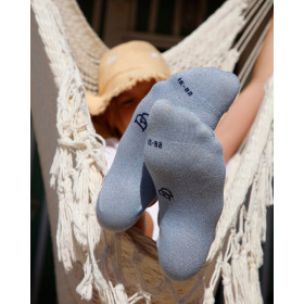 Socquettes enfant en coton avec effet brillant - Bleu Vague | Doré Doré
