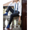 Chaussettes homme à côtes 100% fil d'Écosse - Bleu | Doré Doré