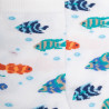 Chaussettes pour enfants en fil d'Ecosse avec motifs de poissons colorés - Blanc | Doré Doré