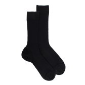 Lot de 7 paires de chaussettes anti-transpiration pour hommes en TENCEL™ Lyocell à côtes unies - Noir