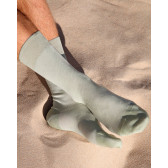 Chaussettes homme en fil d'Écosse renforcé à motifs caviar - Vert Sauge & Blanc Givre | Doré Doré