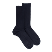 Lot de 7 paires de chaussettes Homme bleues sans bord élastique en coton égyptien - Spécial jambes sensibles
