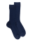 Lot de 7 paires de chaussettes courtes pour hommes en TENCEL™ Lyocell à côtes unies. - Bleu Matelot
