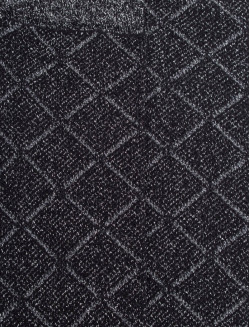 Chaussettes longues pour femmes en coton égyptien et cachemire avec effet brillant à motifs de diamants - Noir | Doré Doré