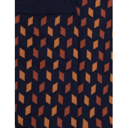 Chaussettes coton à motifs géométrique - Bleu | Doré Doré