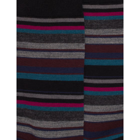 Chaussettes rayures fines multicolores en laine mérinos - Noir | Doré Doré