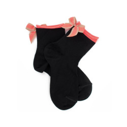 Socquettes noires et rose fluo pour enfant | Doré Doré
