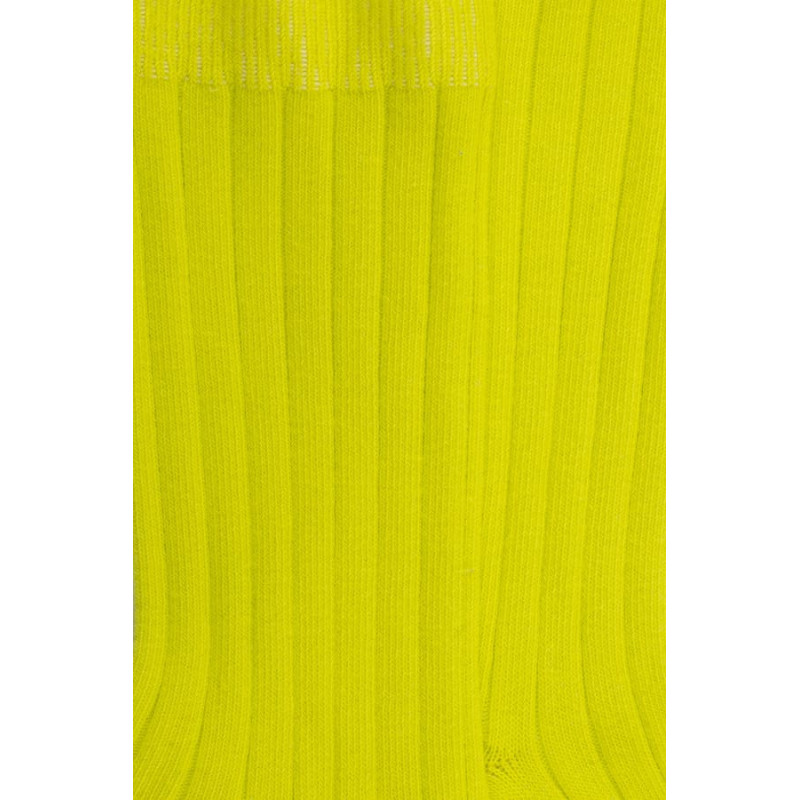 Chaussettes hautes côtelées en coton doux pour enfants - Jaune fluo | Doré Doré