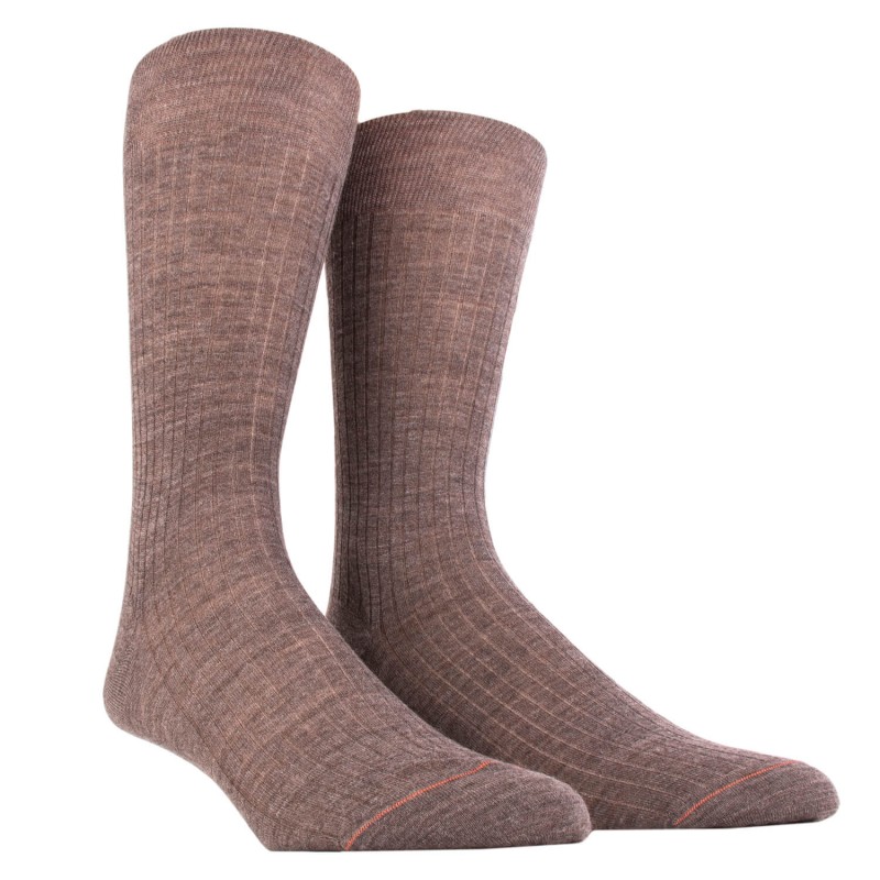 Chaussettes luxe brun loutre en laine mérinos