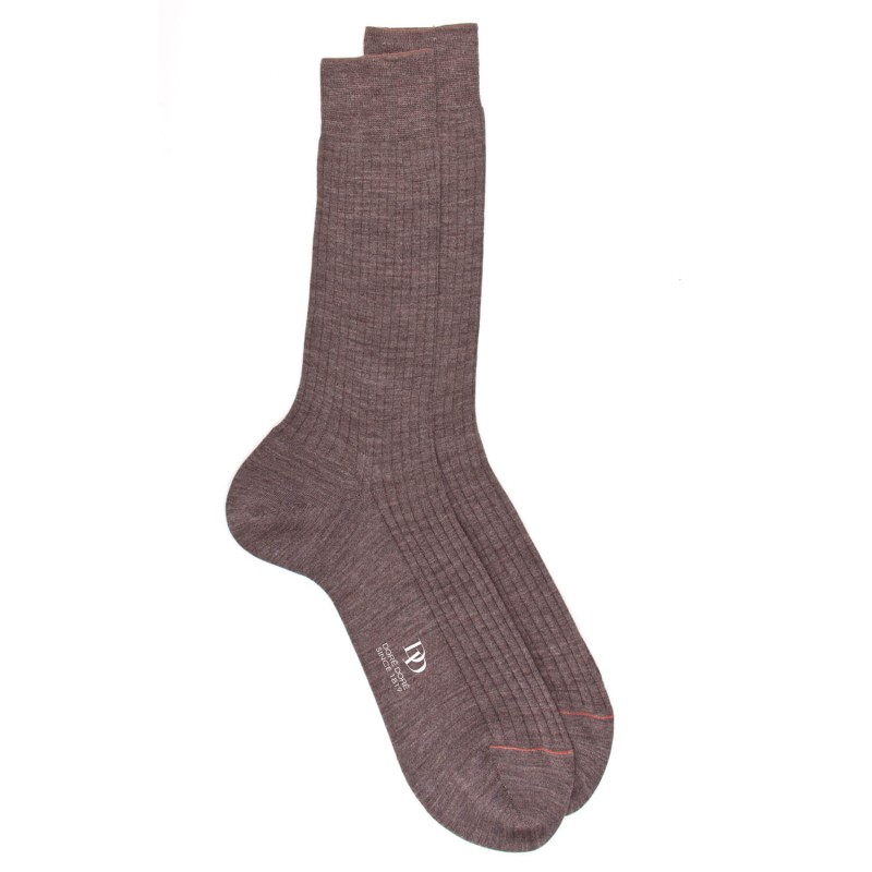 Chaussettes luxe brun loutre en laine mérinos