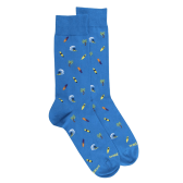 Chaussettes homme en coton doux Surf et Palmiers - Bleu | Doré Doré